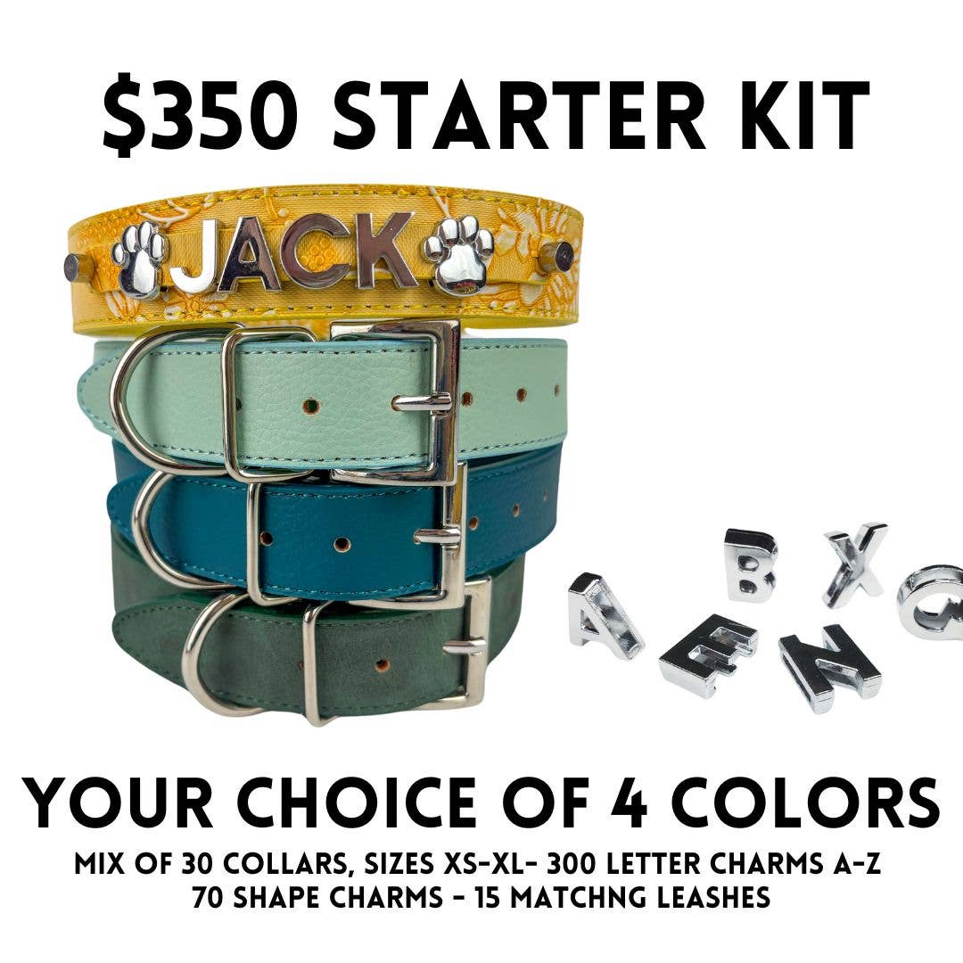 DIY Pet Collar Bar Starter Pack - Silver Matte (no bling)