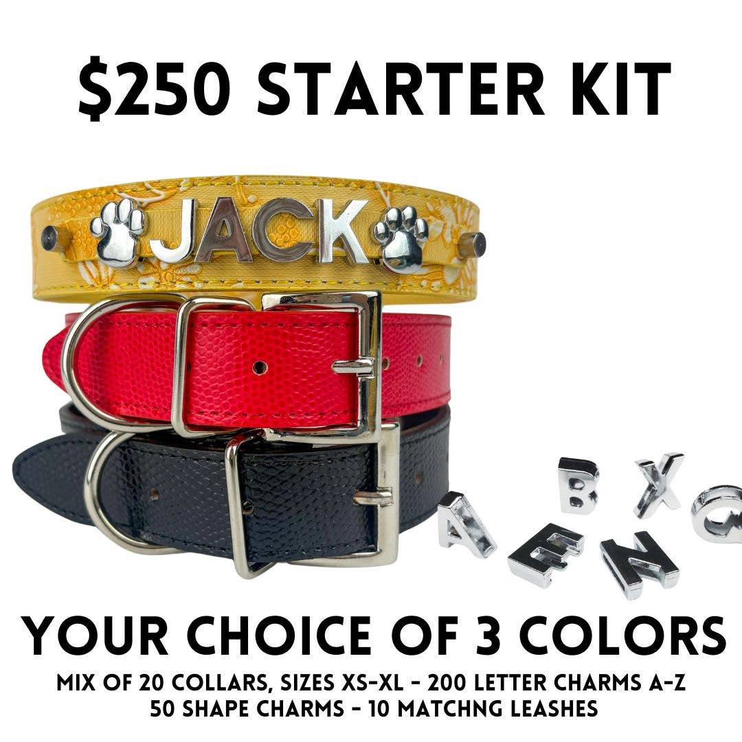 DIY Pet Collar Bar Starter Pack - Silver Matte (no bling)