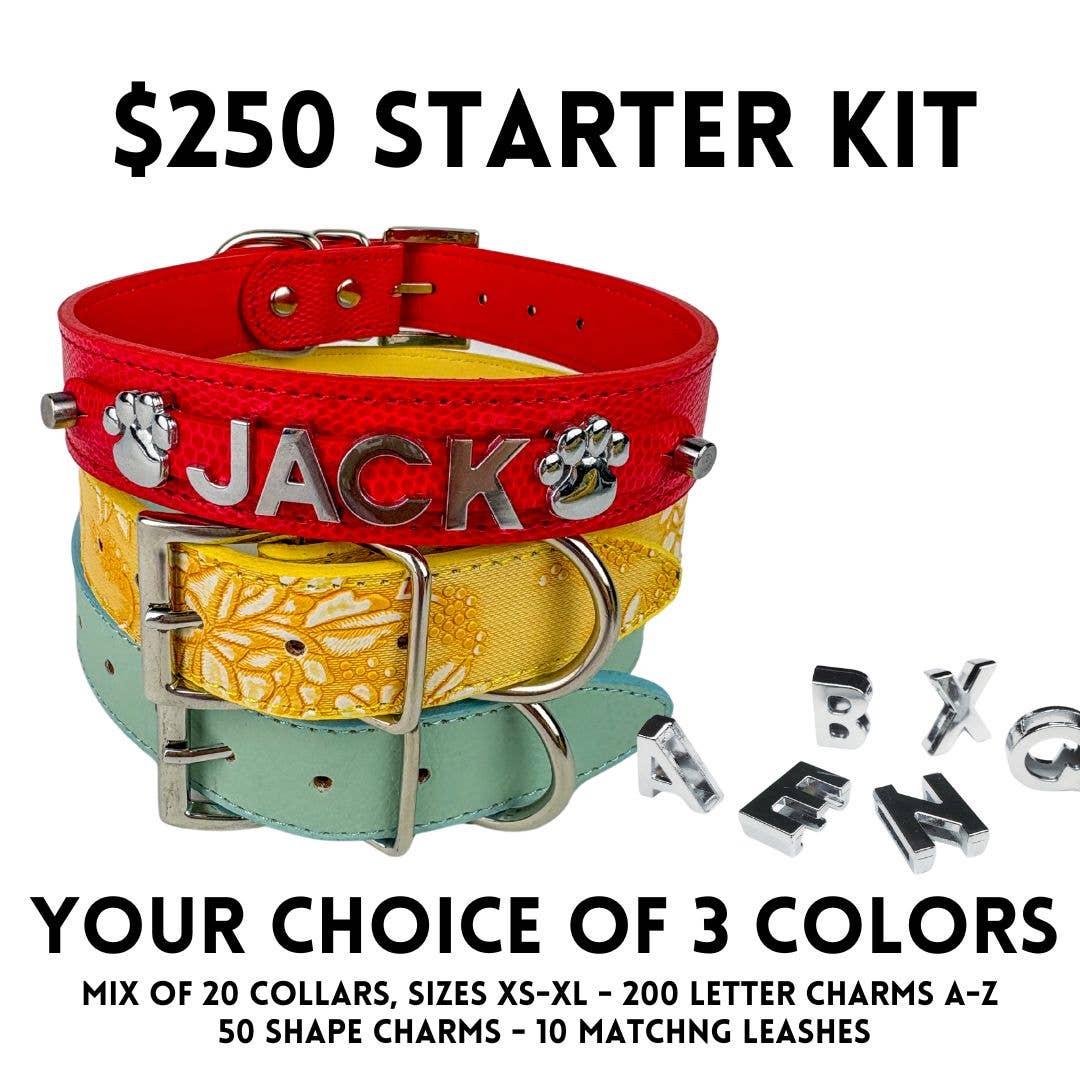 DIY Pet Collar Bar Starter Pack - Silver Matte (no bling)