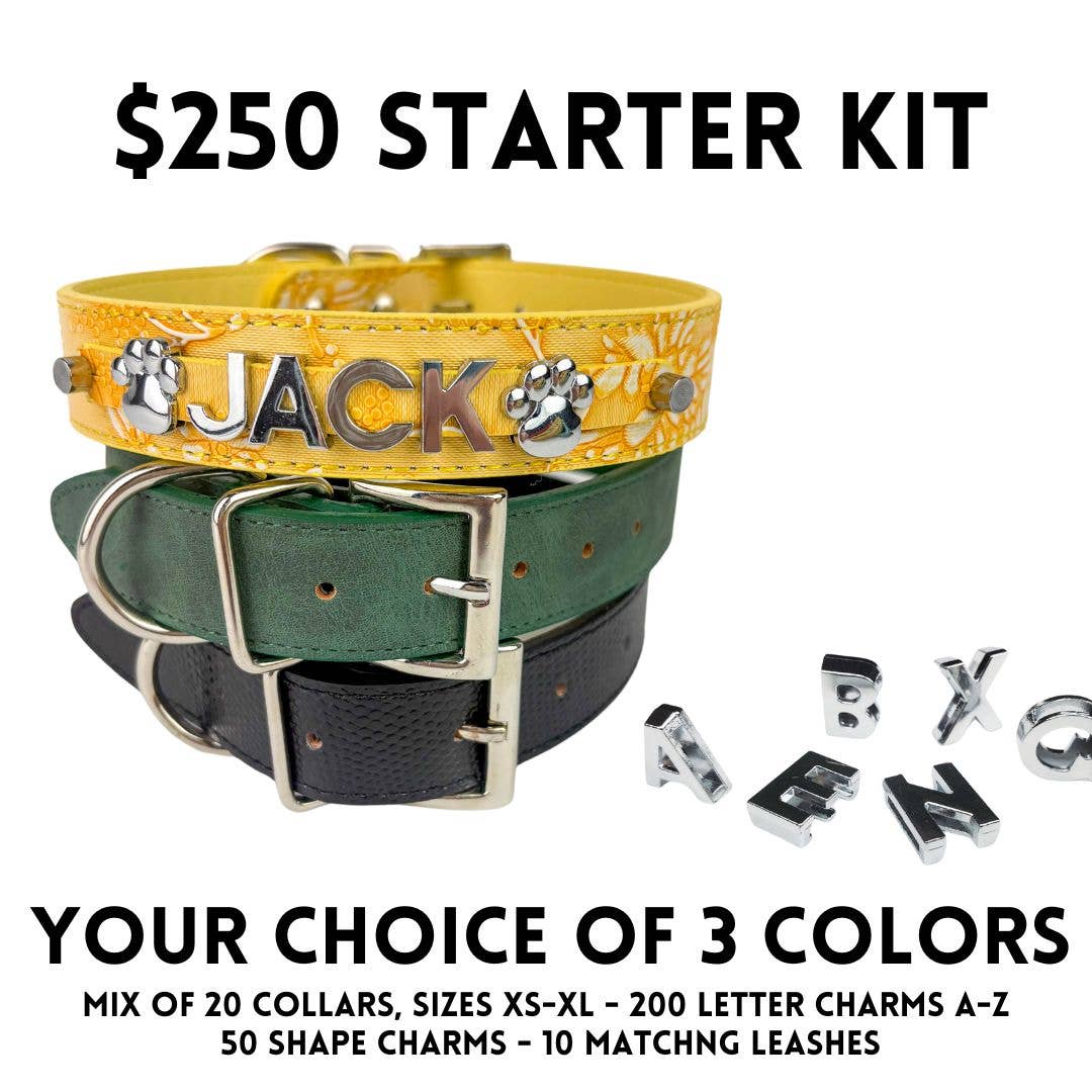 DIY Pet Collar Bar Starter Pack - Silver Matte (no bling)