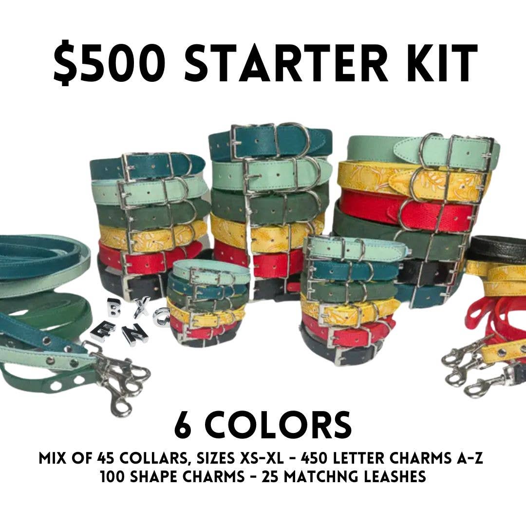 DIY Pet Collar Bar Starter Pack - Silver Matte (no bling)