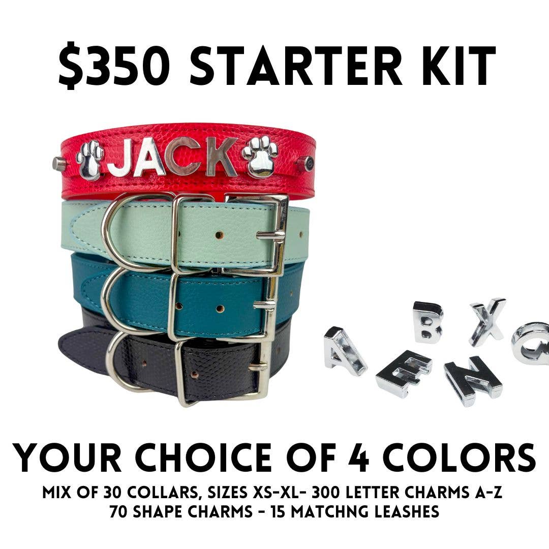 DIY Pet Collar Bar Starter Pack - Silver Matte (no bling)