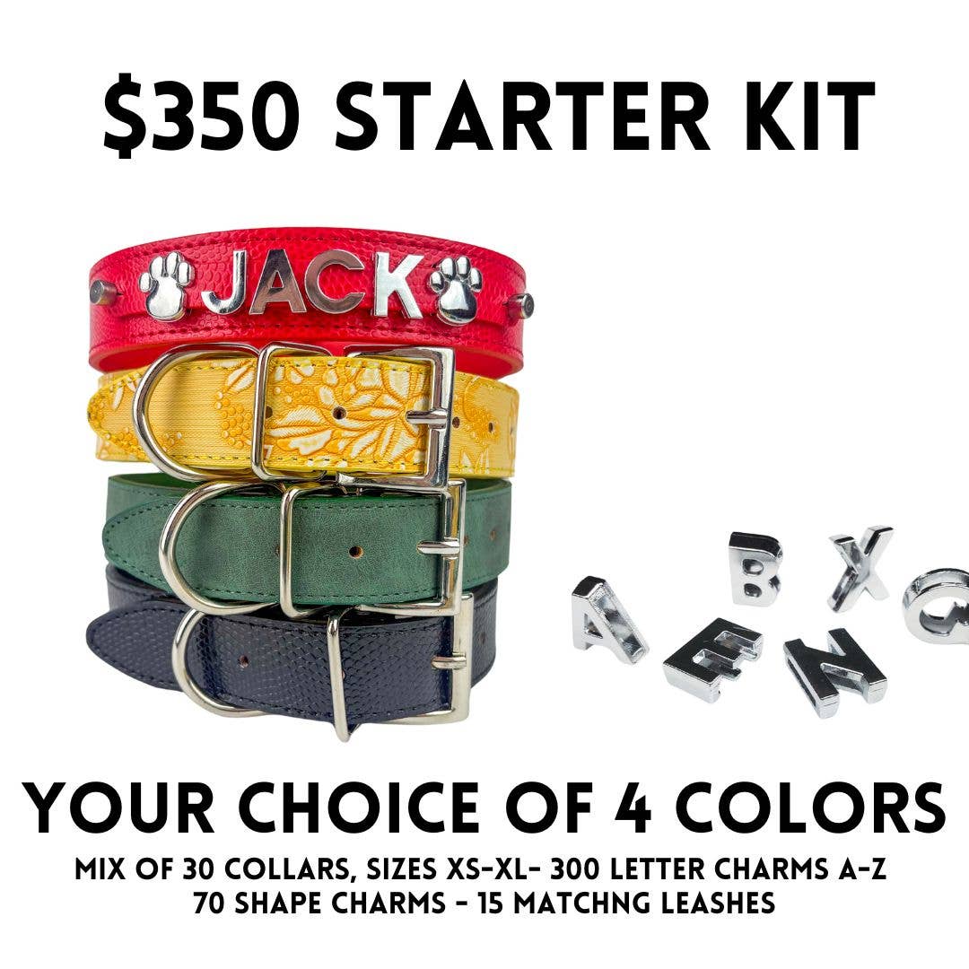 DIY Pet Collar Bar Starter Pack - Silver Matte (no bling)