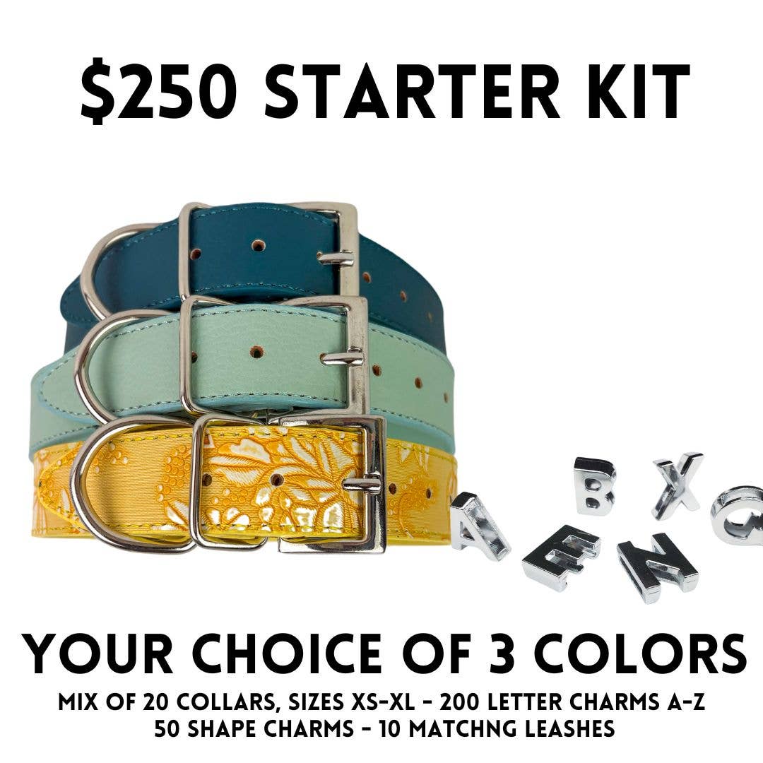 DIY Pet Collar Bar Starter Pack - Silver Matte (no bling)