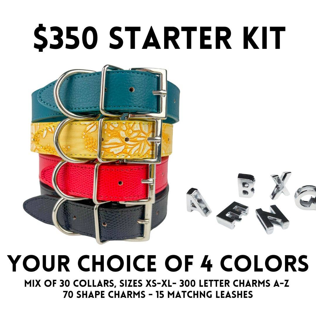 DIY Pet Collar Bar Starter Pack - Silver Matte (no bling)