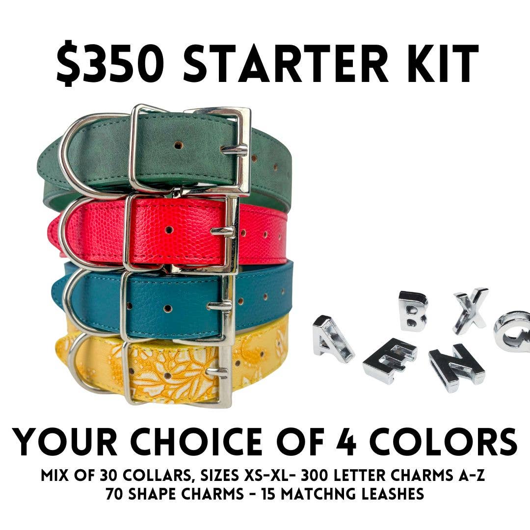 DIY Pet Collar Bar Starter Pack - Silver Matte (no bling)