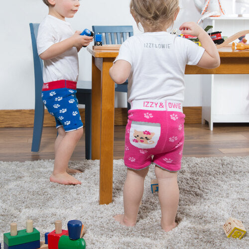 Red and Blue Puppy Shorts for Kids