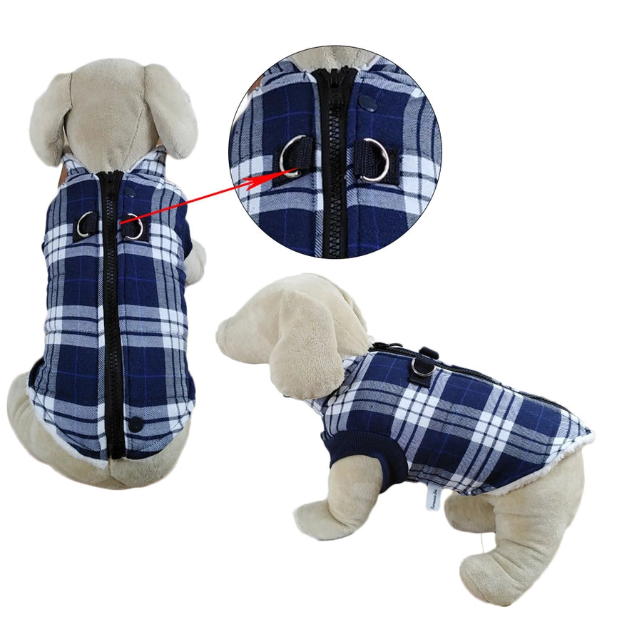 Blue Plaid Dog Jacket