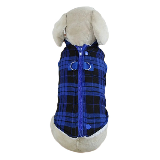 Blue Plaid Dog Jacket