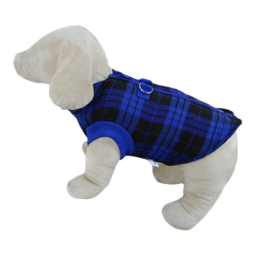 Blue Plaid Dog Jacket