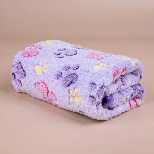 Fleece Paw Print Blanket