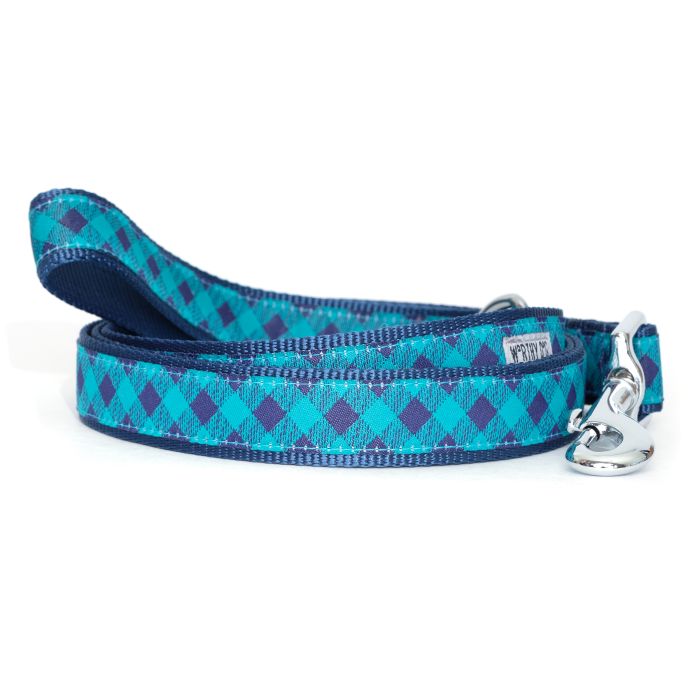 Turquoise Plaid Leash