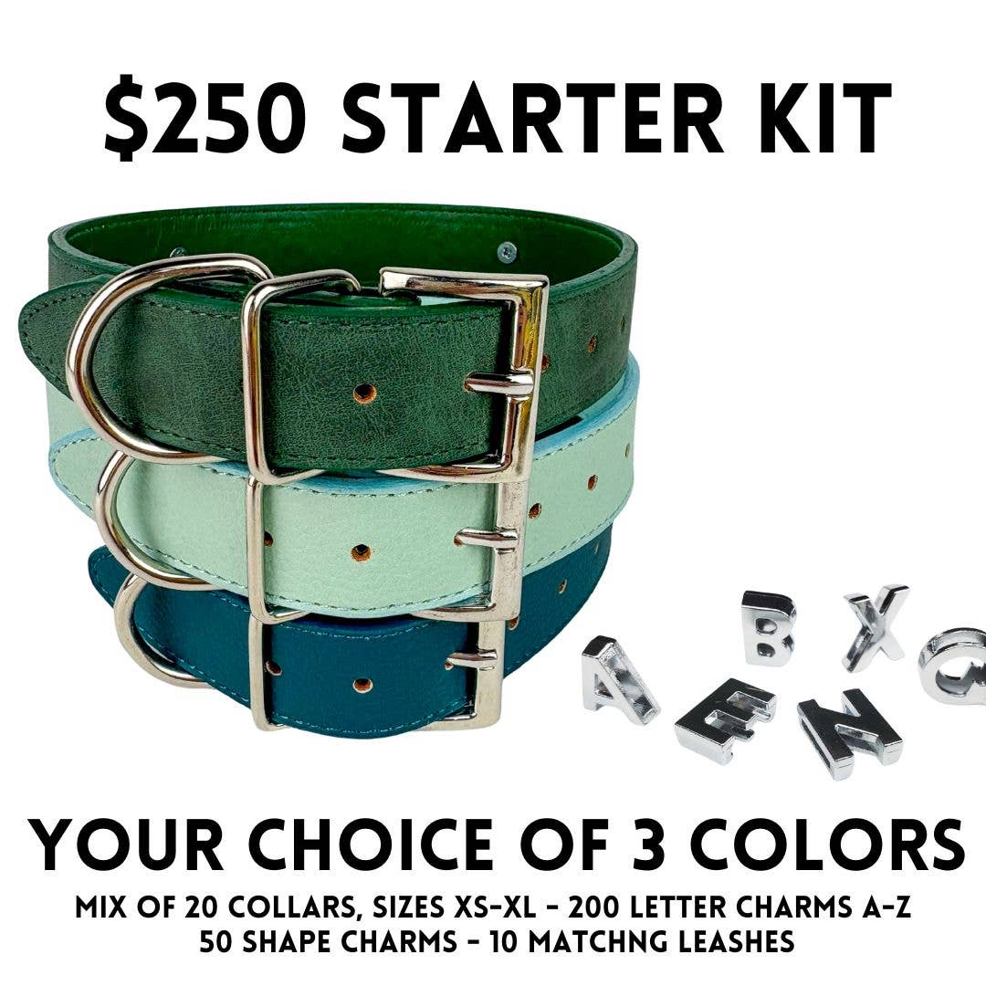 DIY Pet Collar Bar Starter Pack - Silver Matte (no bling)