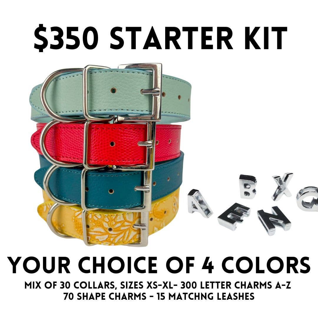 DIY Pet Collar Bar Starter Pack - Silver Matte (no bling)