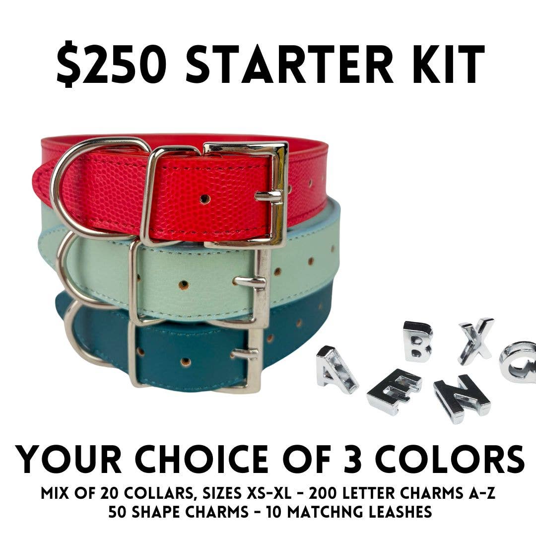 DIY Pet Collar Bar Starter Pack - Silver Matte (no bling)