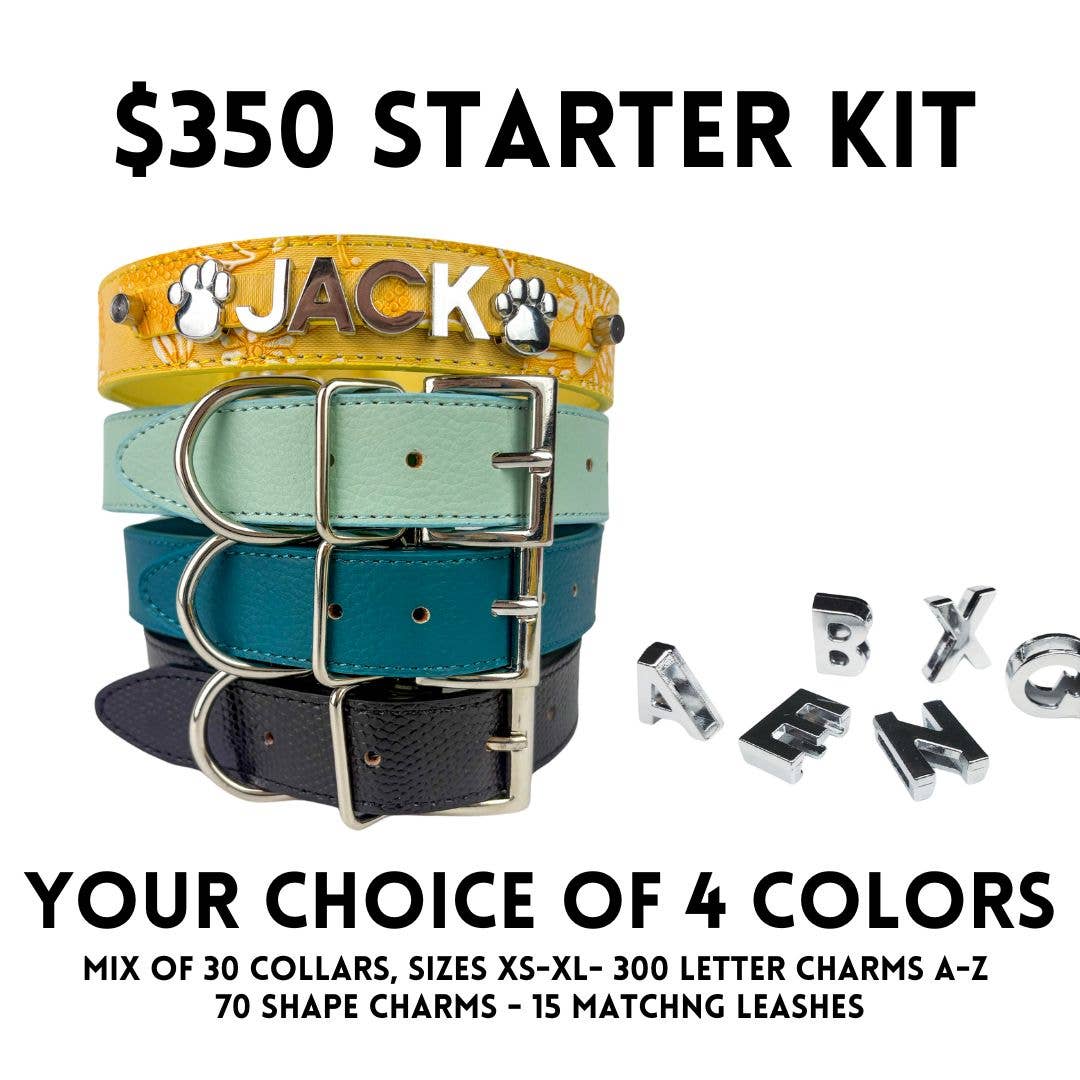 DIY Pet Collar Bar Starter Pack - Silver Matte (no bling)